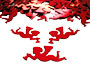 red metallic cupid confetti